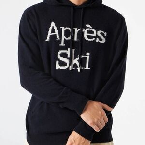 MC2 Saint Barth Men Knit Sweater Navy Apres Ski Wool Cashmere Blend Hoodie XL